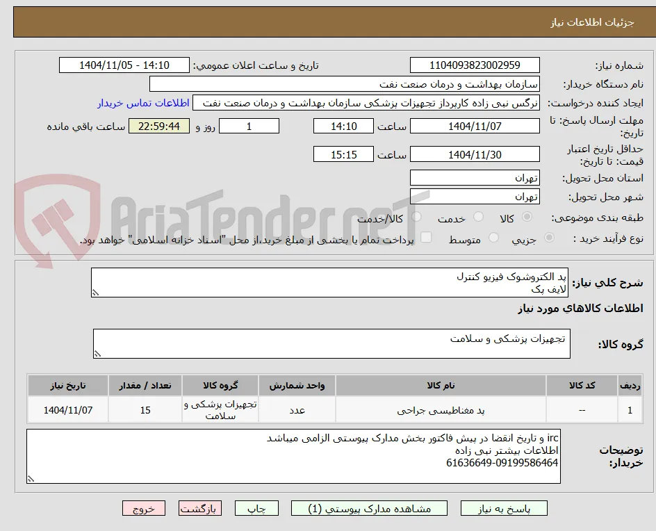 پد الکتروشوک فیزیو کنترل 
لایف پک