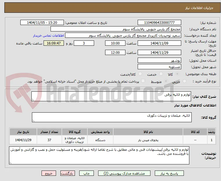 لوازم و اثاثیه برقی