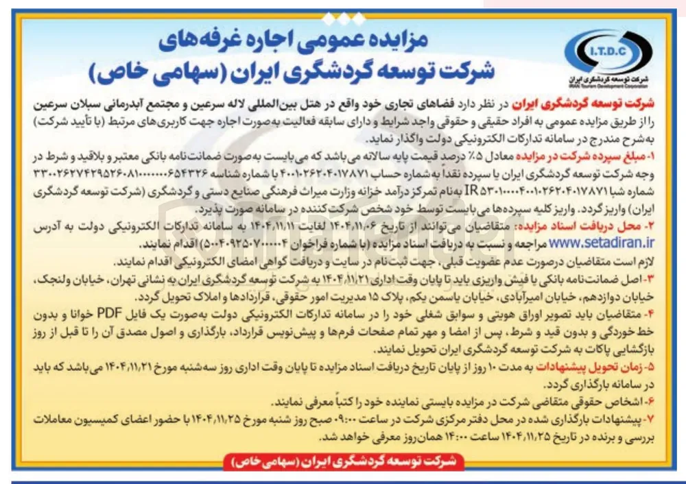 اجاره فضاهای تجاری
