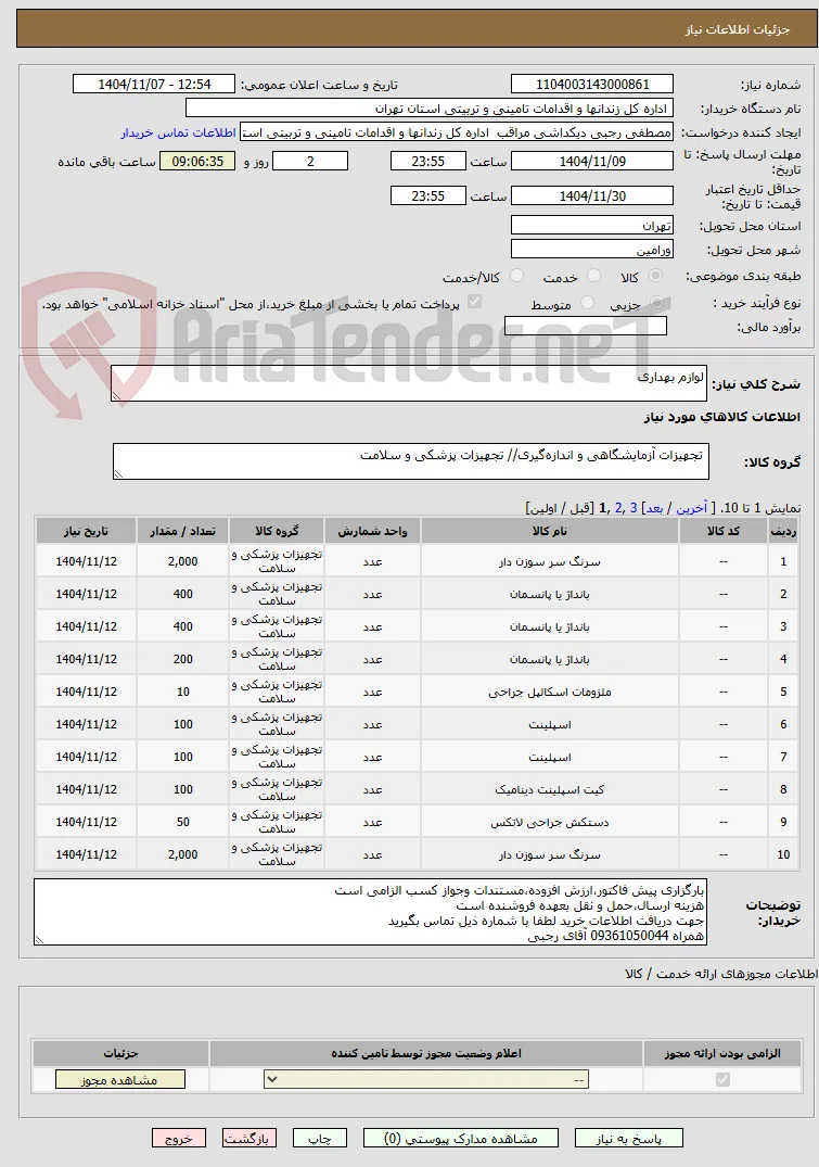 لوازم بهداری