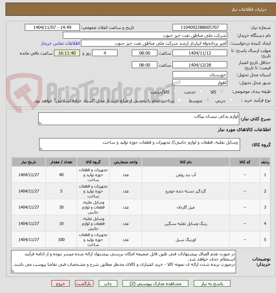 لوازم یدکی نیسان پیکاب