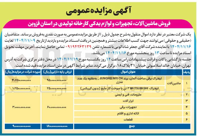 اثاته اداری و اقلام 
