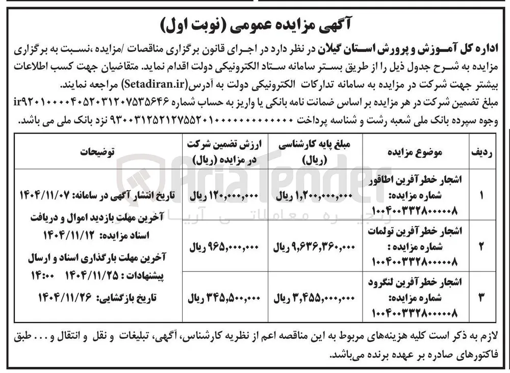 فروش اشجار خطر آفرین