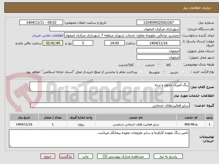رنگ آمیزی جدول و نرده