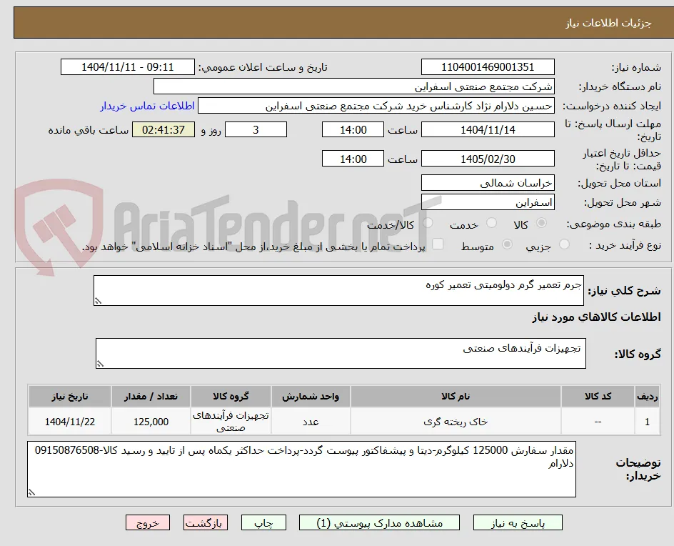 جرم تعمیر گرم دولومیتی تعمیر کوره