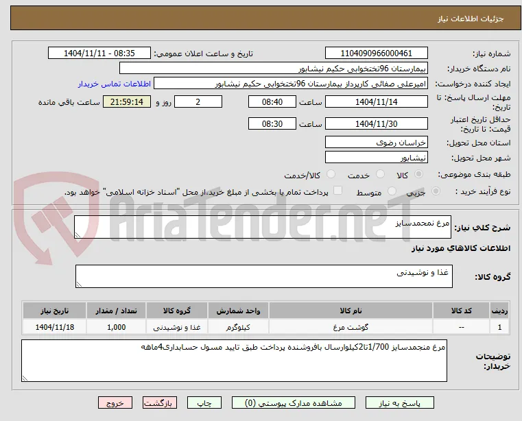 مرغ نمحمدسایز