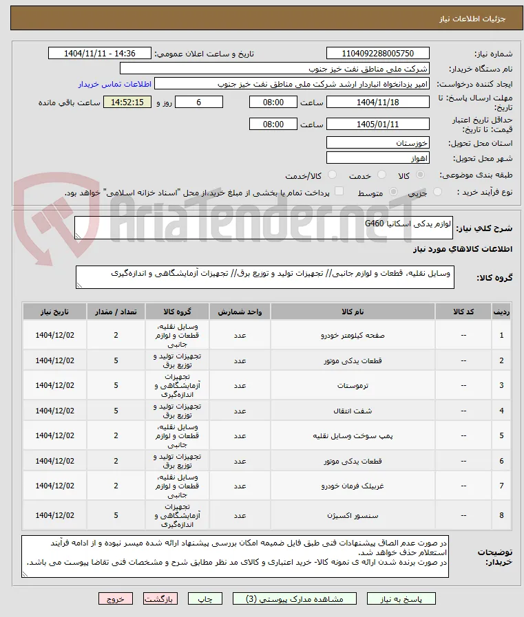 لوازم یدکی اسکانیا G460