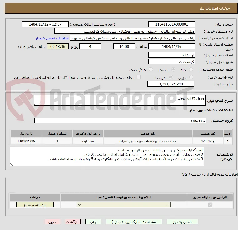 جدول گذاری معابر