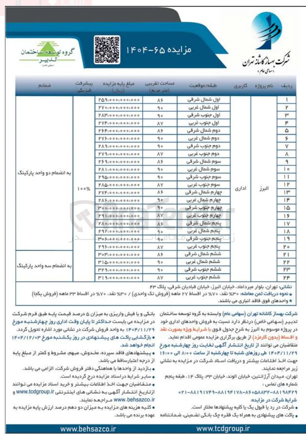  فروش واحدهای اداری 