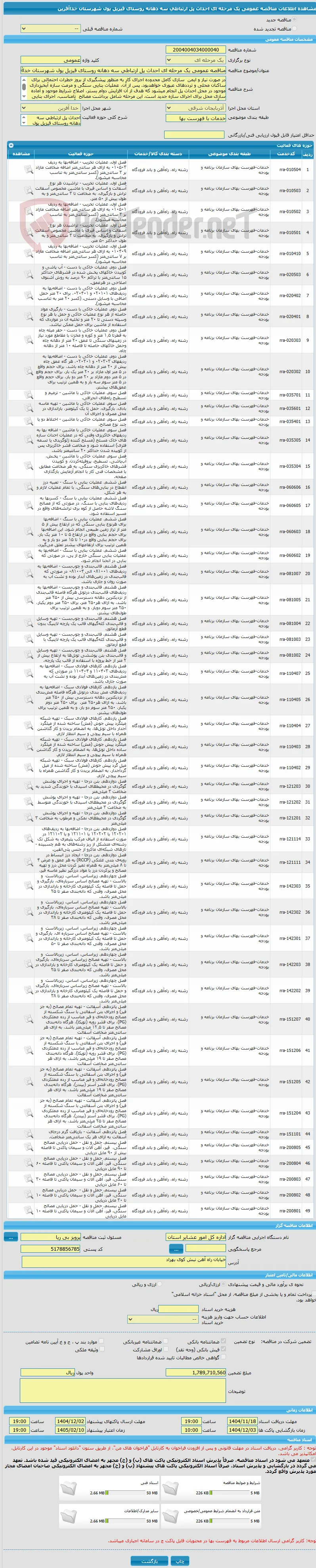مناقصه عمومی یک مرحله ای احداث پل ارتباطی سه دهانه روستای قیزیل یول شهرستان خداآفرین