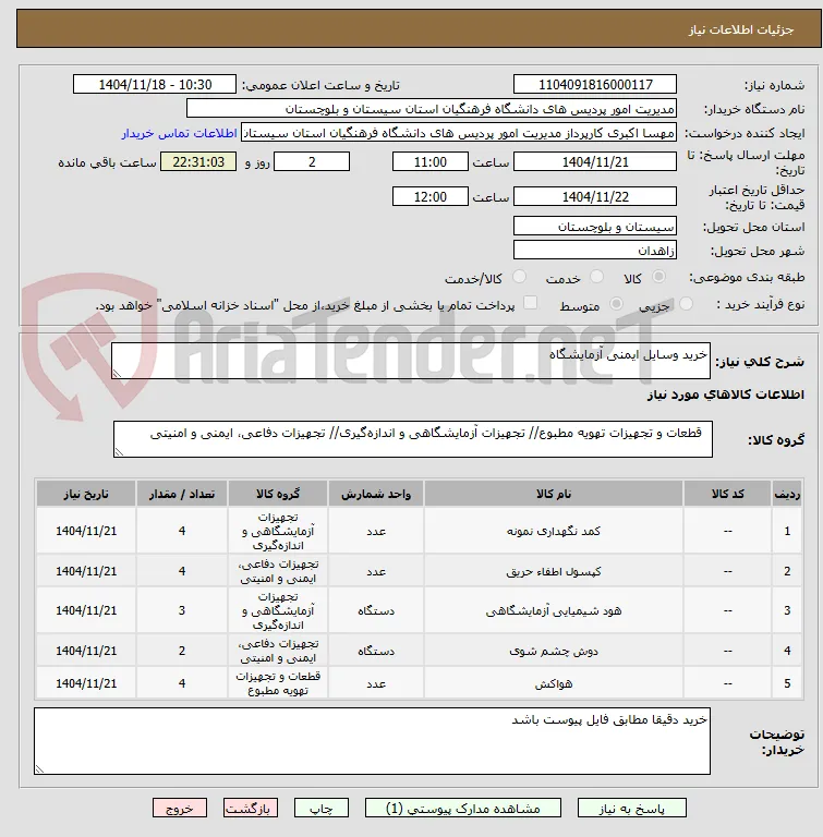 خرید وسایل ایمنی آزمایشگاه