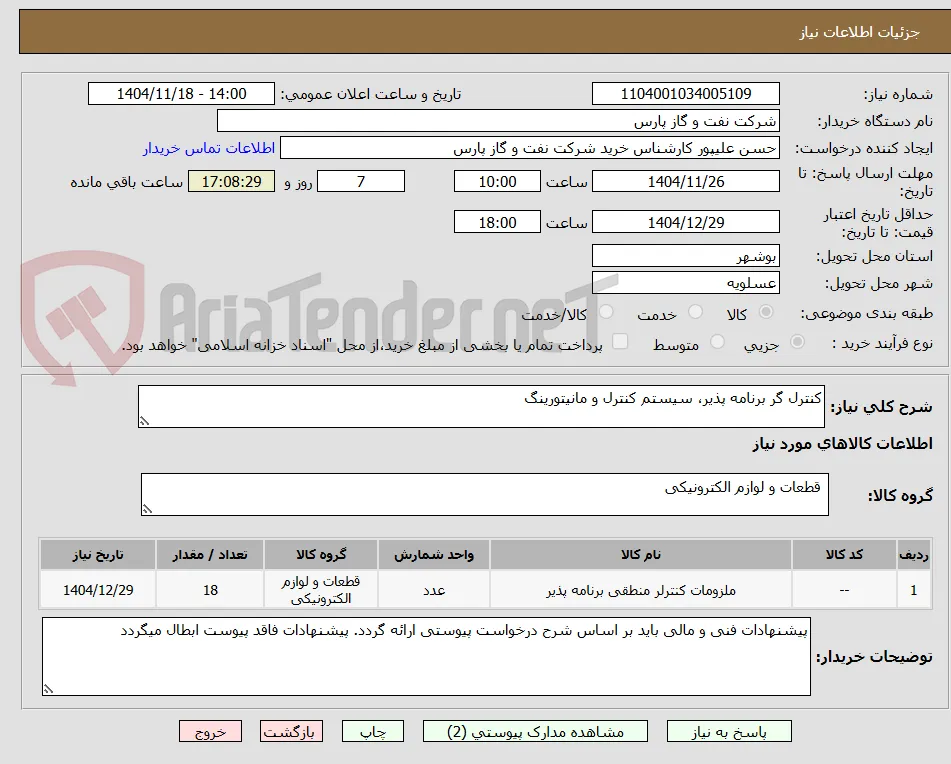کنترل گر برنامه پذیر، سیستم کنترل و مانیتورینگ