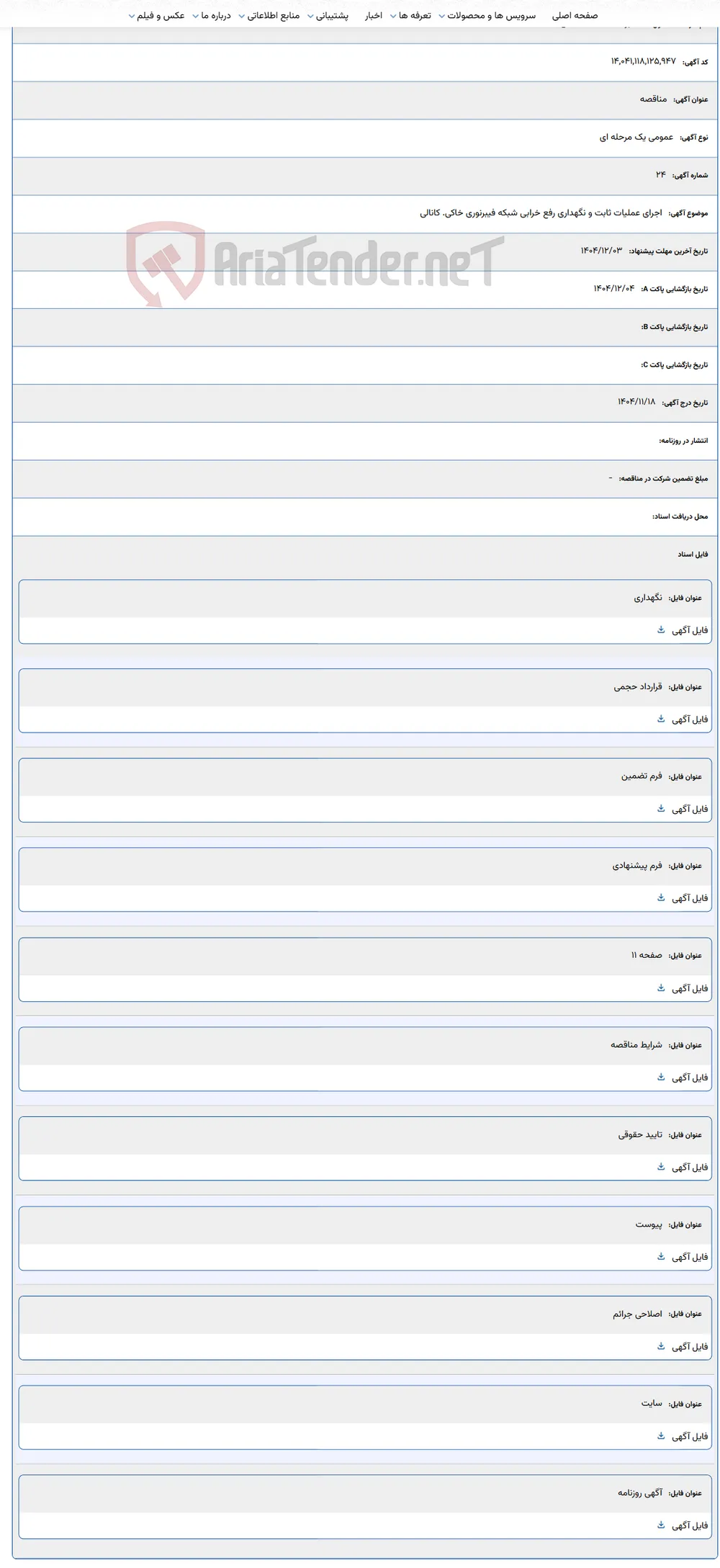 اجرای عملیات ثابت و نگهداری رفع خرابی شبکه فیبرنوری خاکی. کانالی