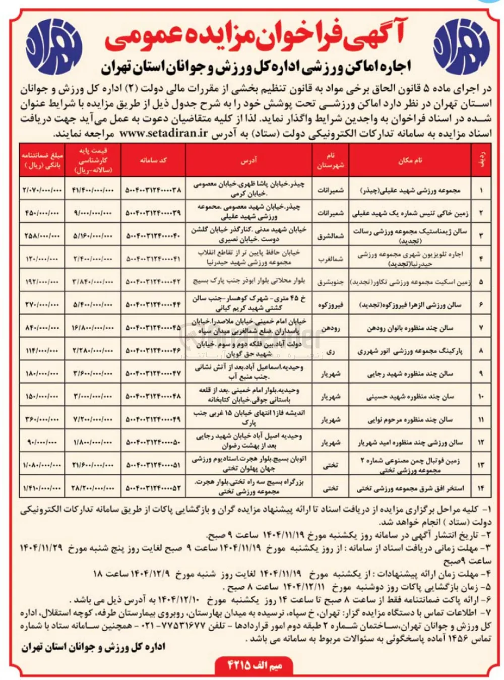 اجاره سالن ژیمناستیک مجموعه ورزشی