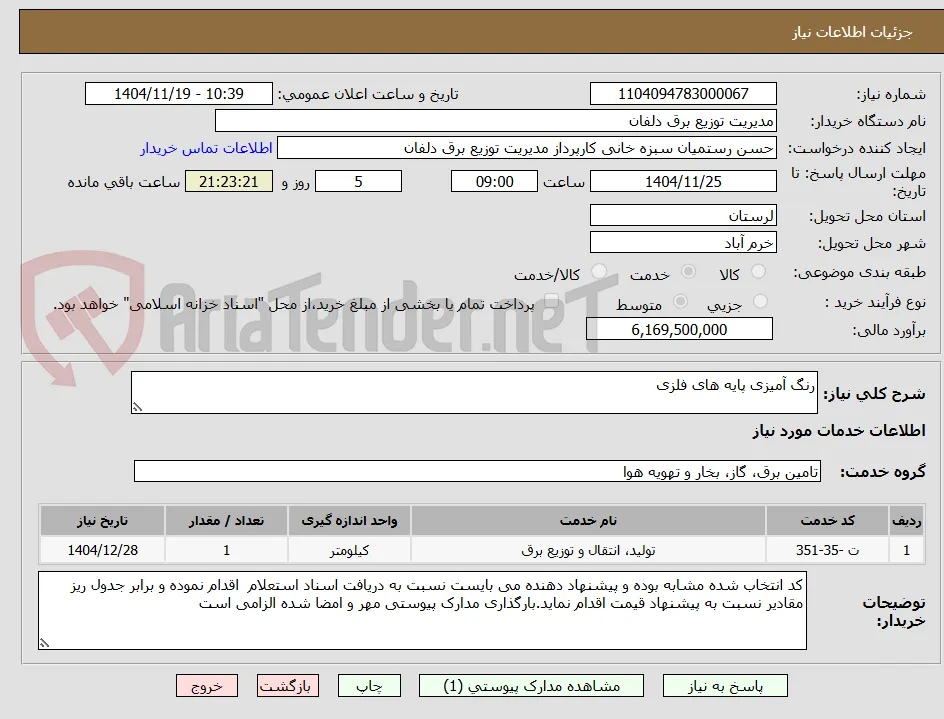 رنگ آمیزی پایه های فلزی