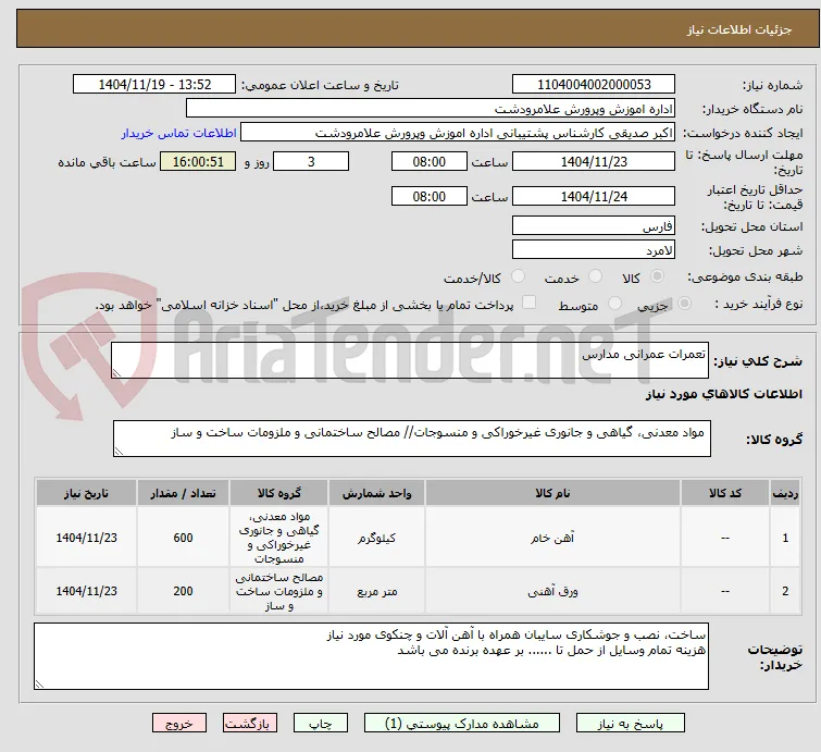 تعمرات عمرانی مدارس