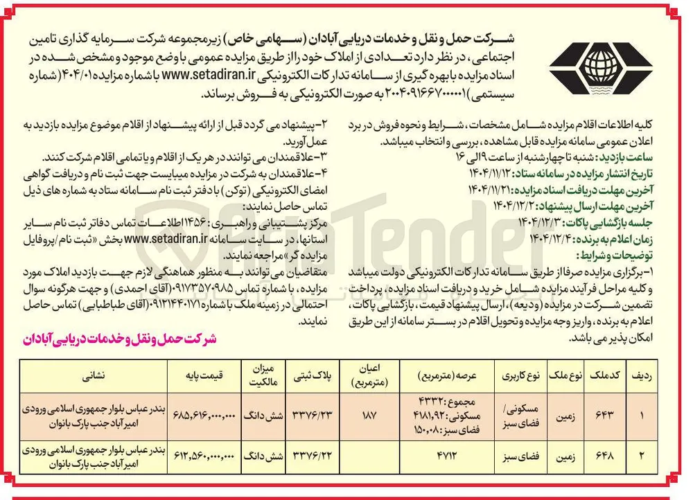 تعدادی از املاک 