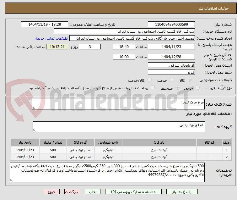 مرغ مرکز تبریز
