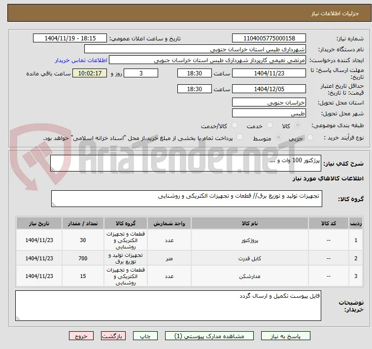 پرژکتور 100 وات و ...