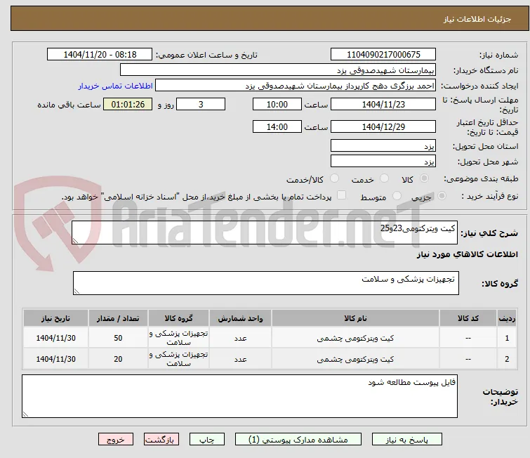 کیت ویترکتومی23و25