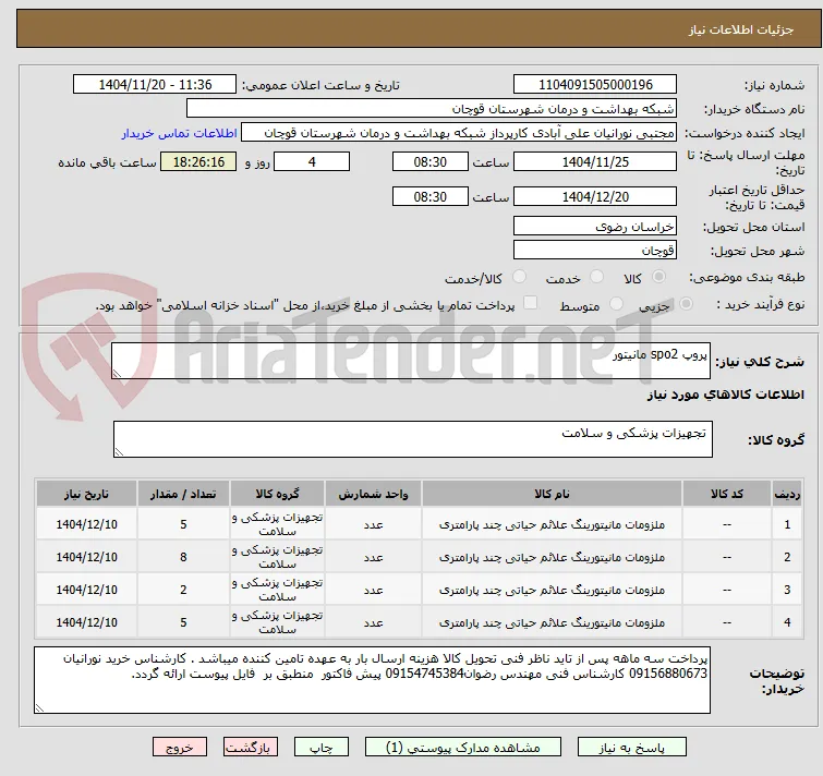 پروپ spo2 مانیتور