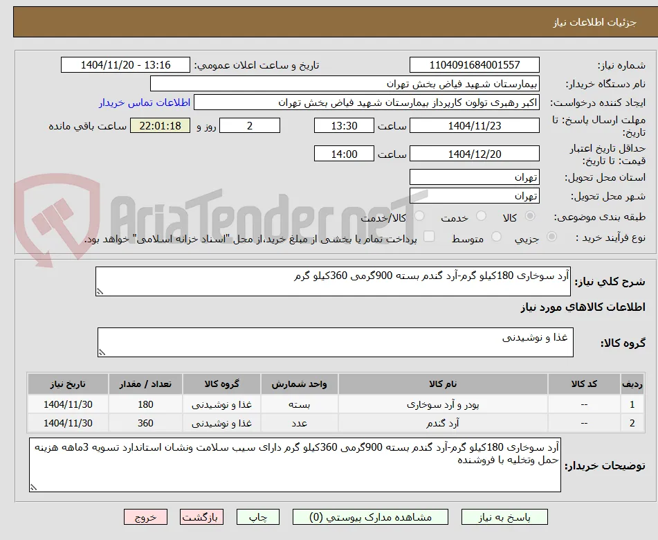 آرد سوخاری 180کیلو گرم-آرد گندم بسته 900گرمی 360کیلو گرم