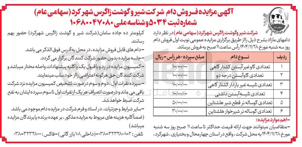 تعدادی گاوآبستن درجه دو 
