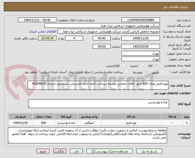 لوبیا قرمز اعلاء -600 کیلو -کالای انتخابی مشابه. پرداخت 3ماه اداری.کارشناس اسماعیل احمدی 46624624 