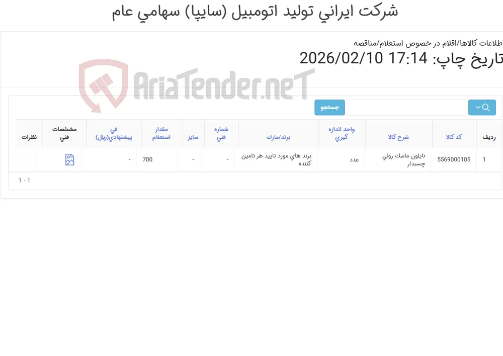 نایلون ماسک رولی چسبدار