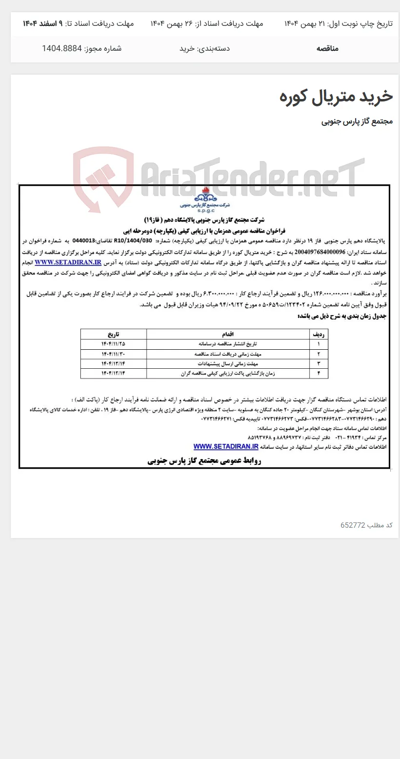 خرید متریال کوره