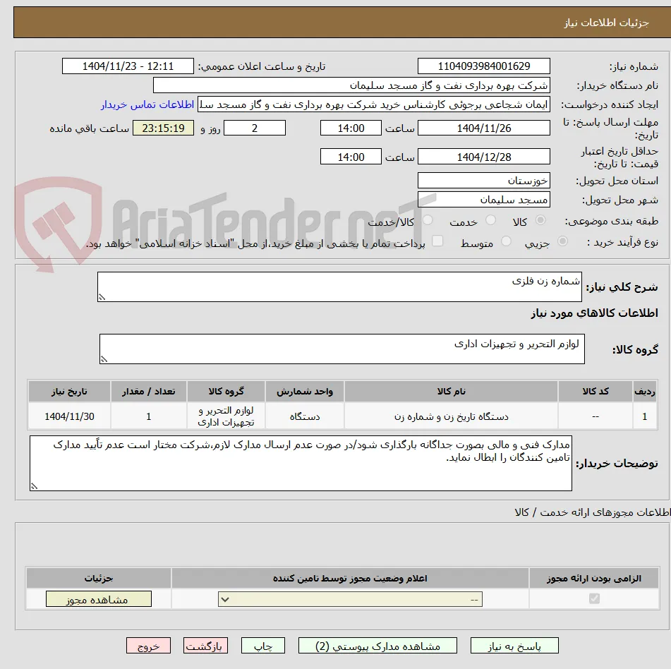 شماره زن فلزی