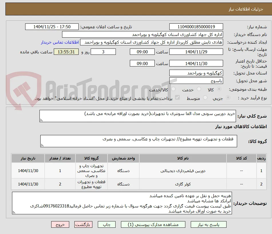 خرید دوربین سونی مدل الفا سونتری با تجهیزات(خرید بصورت اوراقه مرابحه می باشد)