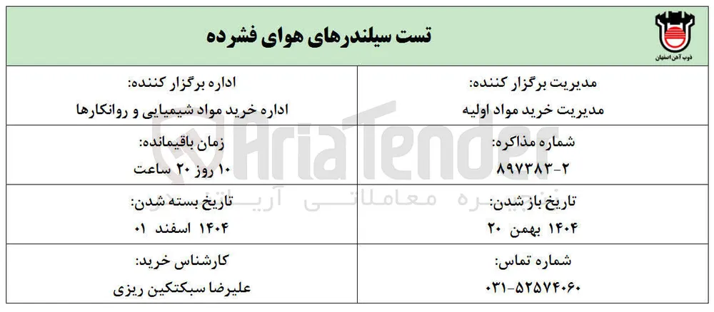 تست سیلندرهای هوای فشرده 