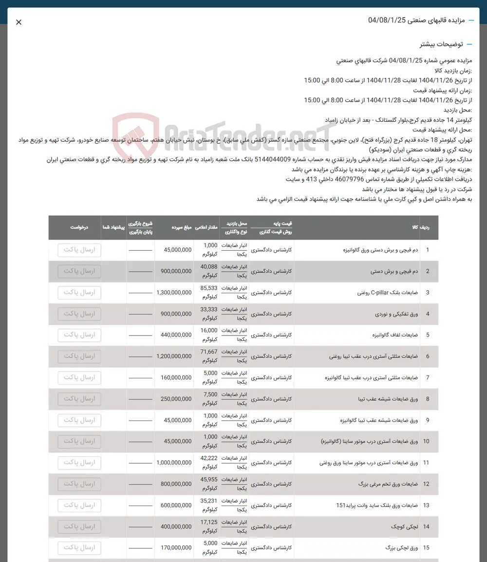 10 ورق ضایعات آستری درب موتور ساینا ( گالوانیزه ) 
