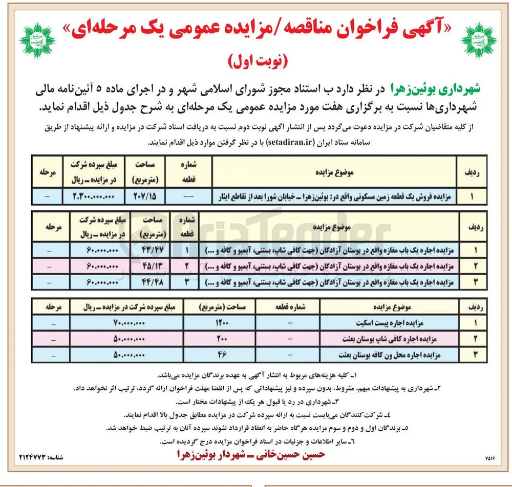 اجاره سه باب مغازه