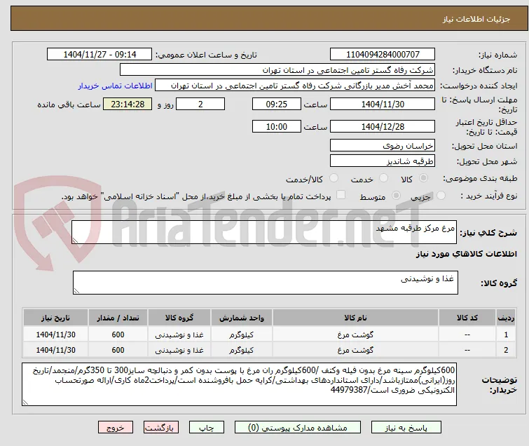 مرغ مرکز طرقبه مشهد