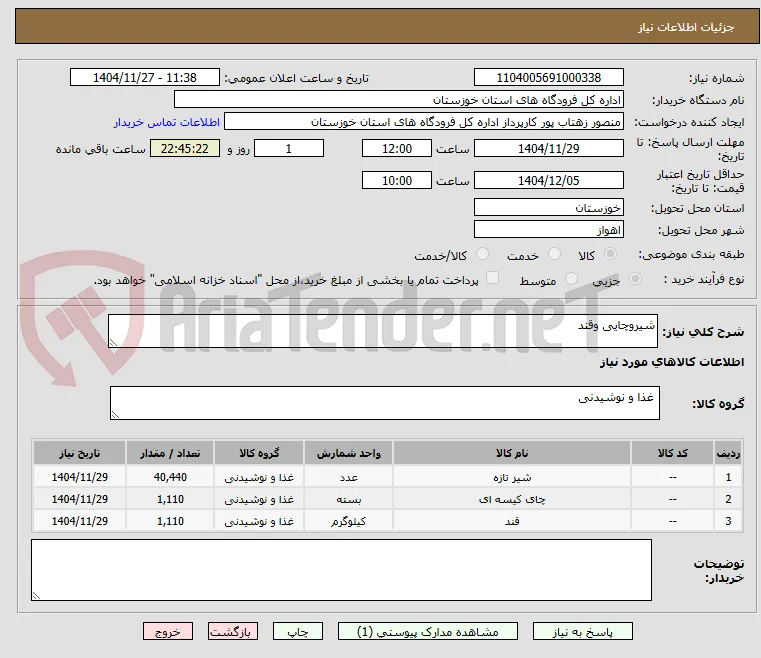 شیروچایی وقند