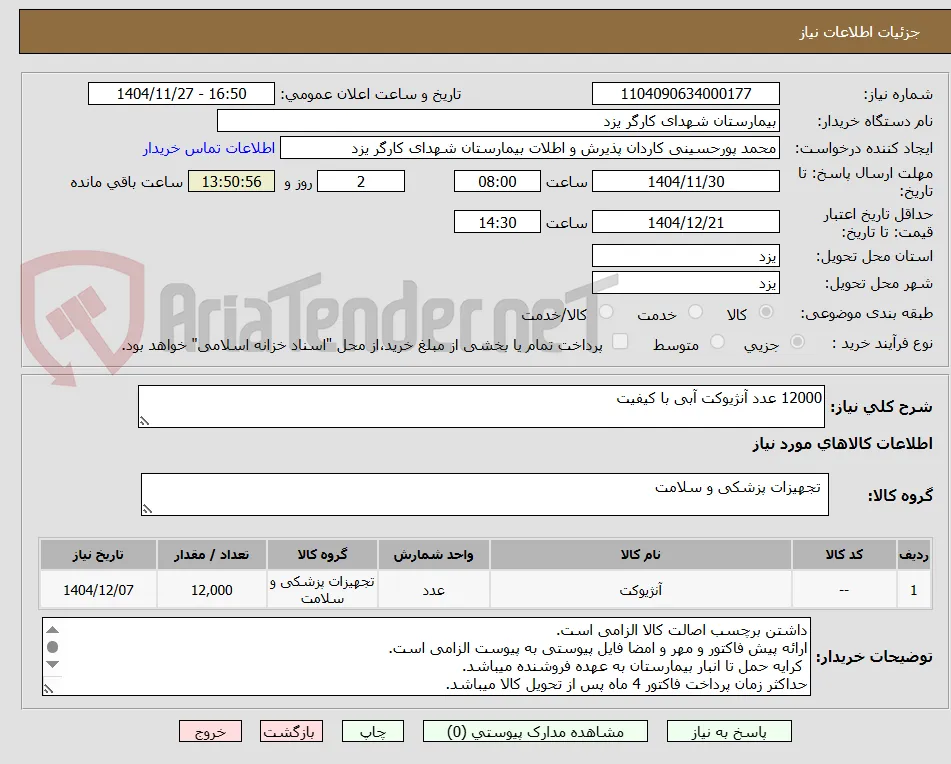 12000 عدد آنژیوکت آبی با کیفیت