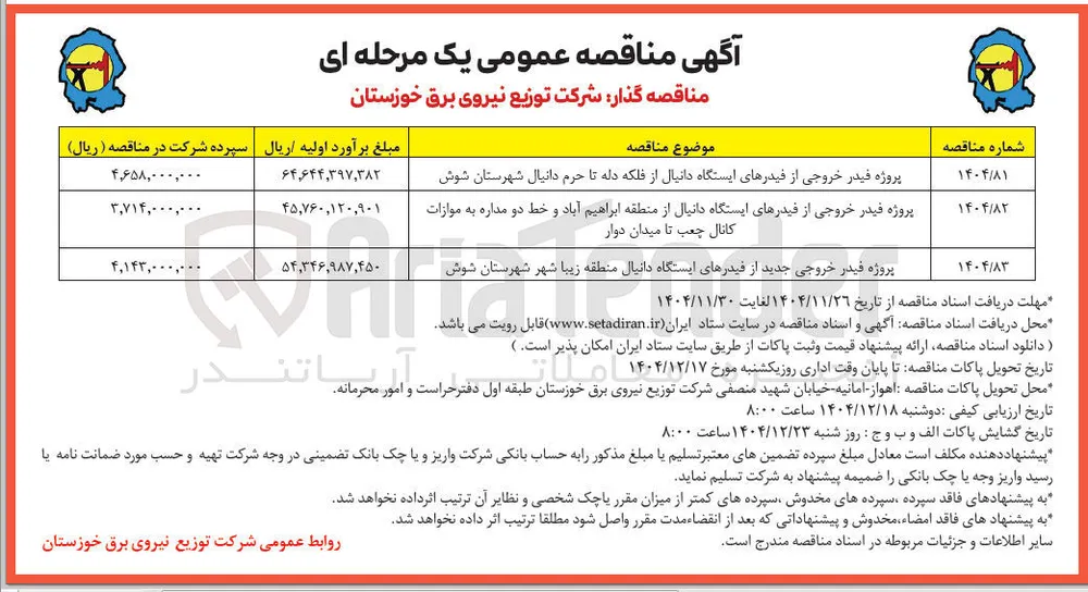 پروژه فیدر خروجی جدید