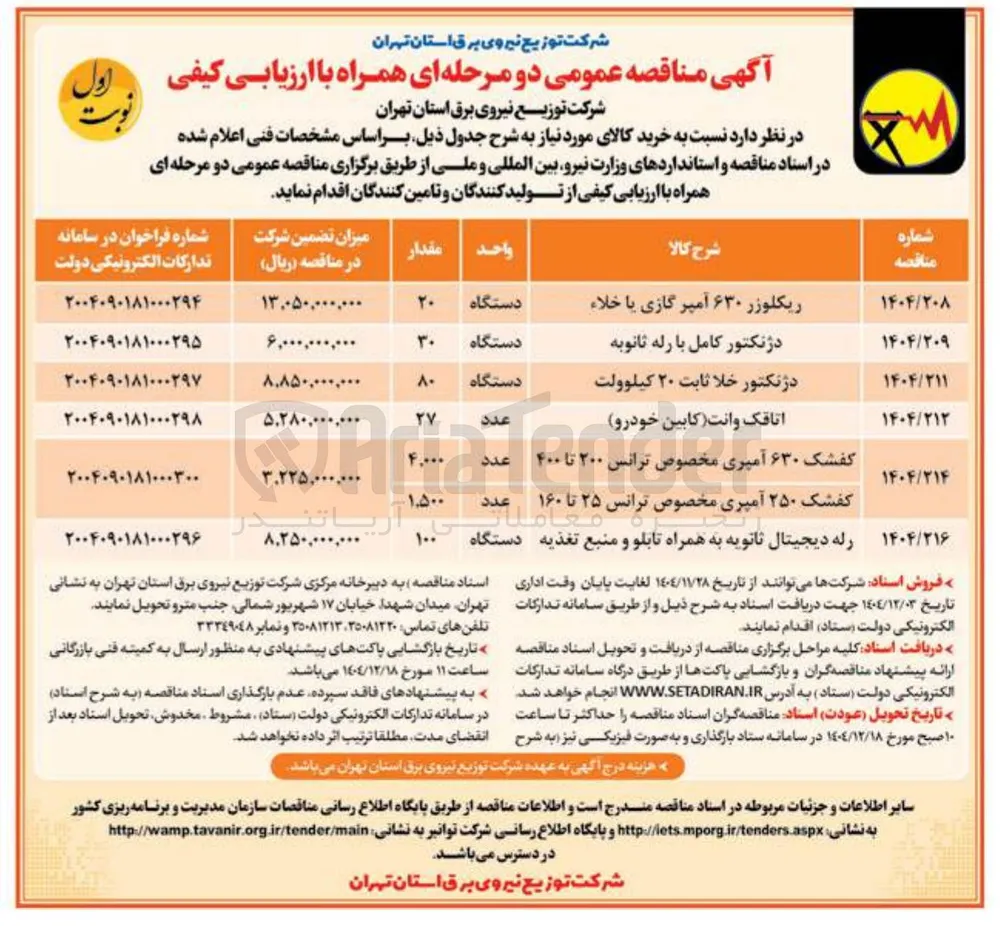 خرید دژنکتور کامل با رله ثانویه 
