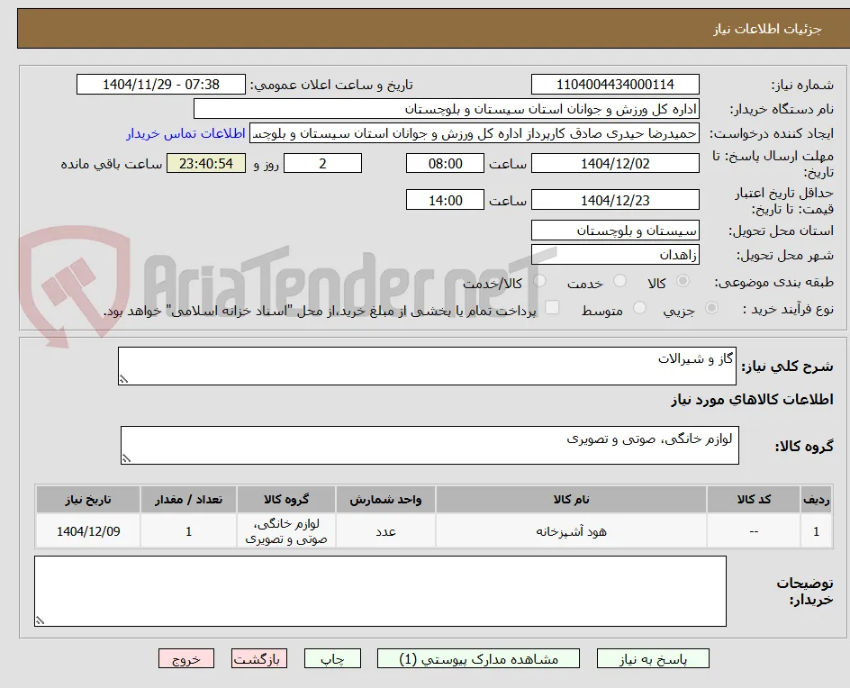 گاز و شیرالات
