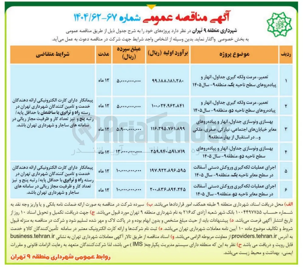 بهسازی و نوسازی جداول انهار و پیاده روهای معابر 