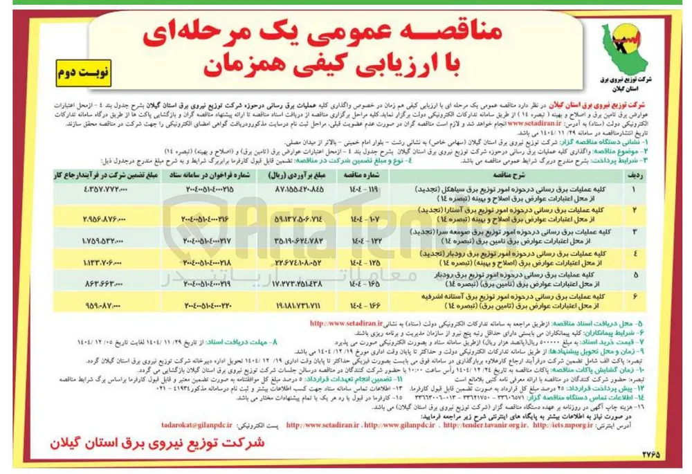 کلیه عملیات برق رسانی