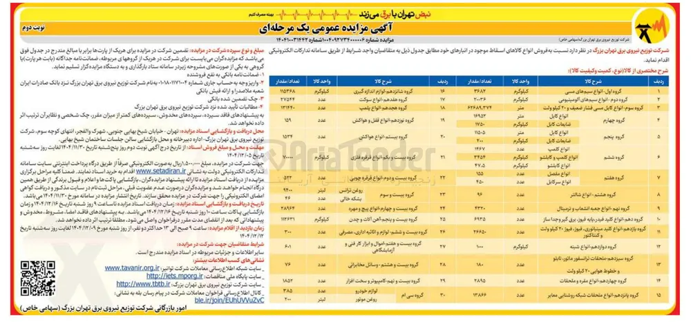 فروش انواع کالاهای اسقاط 
