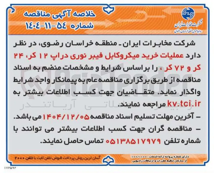 عملیات خرید میکروکابل فیبر نوری دراپ ۱۲ کر ، ۲۴ کر و ۷۲ کر 