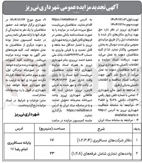 بهره برداری از اماکن