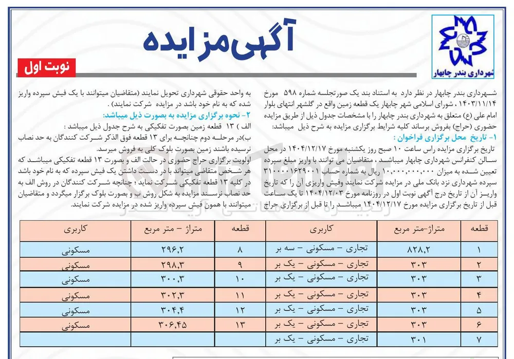 فروش یک قطعه زمین