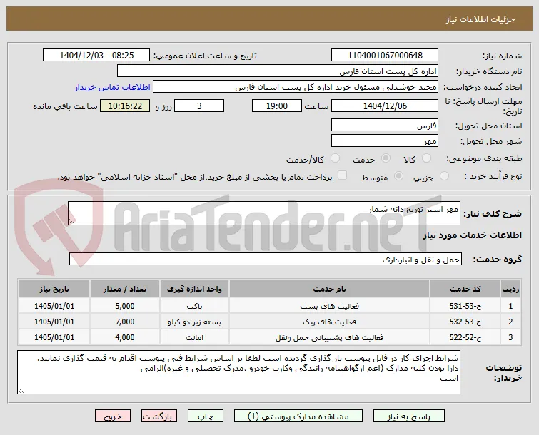 مهر اسیر توزیع دانه شمار 