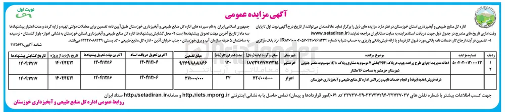 احاله مدیریت اجرای طرح زراعت چوب 