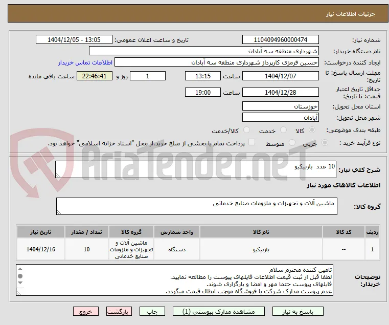 10 عدد  باربیکیو